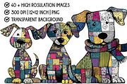 Colorful Patchwork Dog Clipart, an Illustration by Pixels.Craft (Thumbnail 4 of 6)