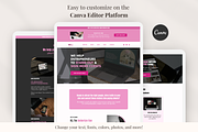 Pink Business Canva Website Template, a Landing Page Template by GlamWebDesigns (Thumbnail 2 of 7)