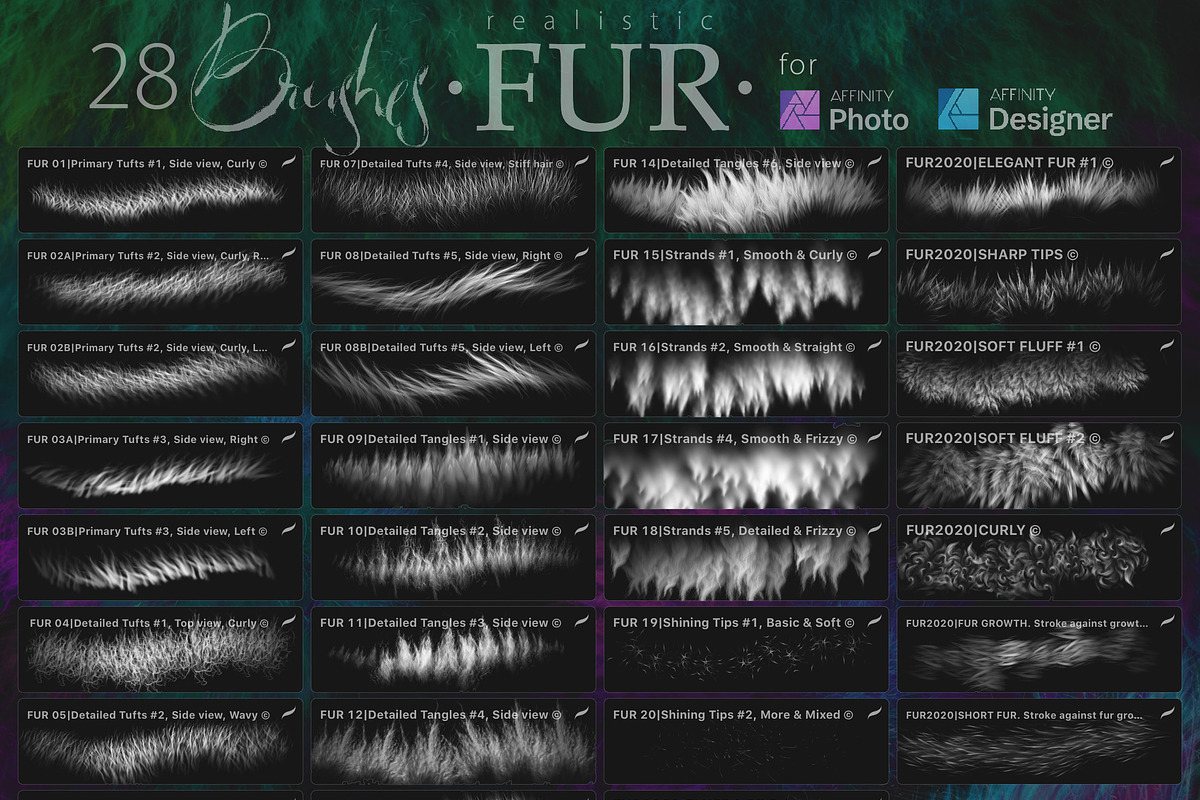 Realistic FUR Brushes for Affinity, a Brush Add-On by Eldar Zakirov's (Photo 2 of 5)