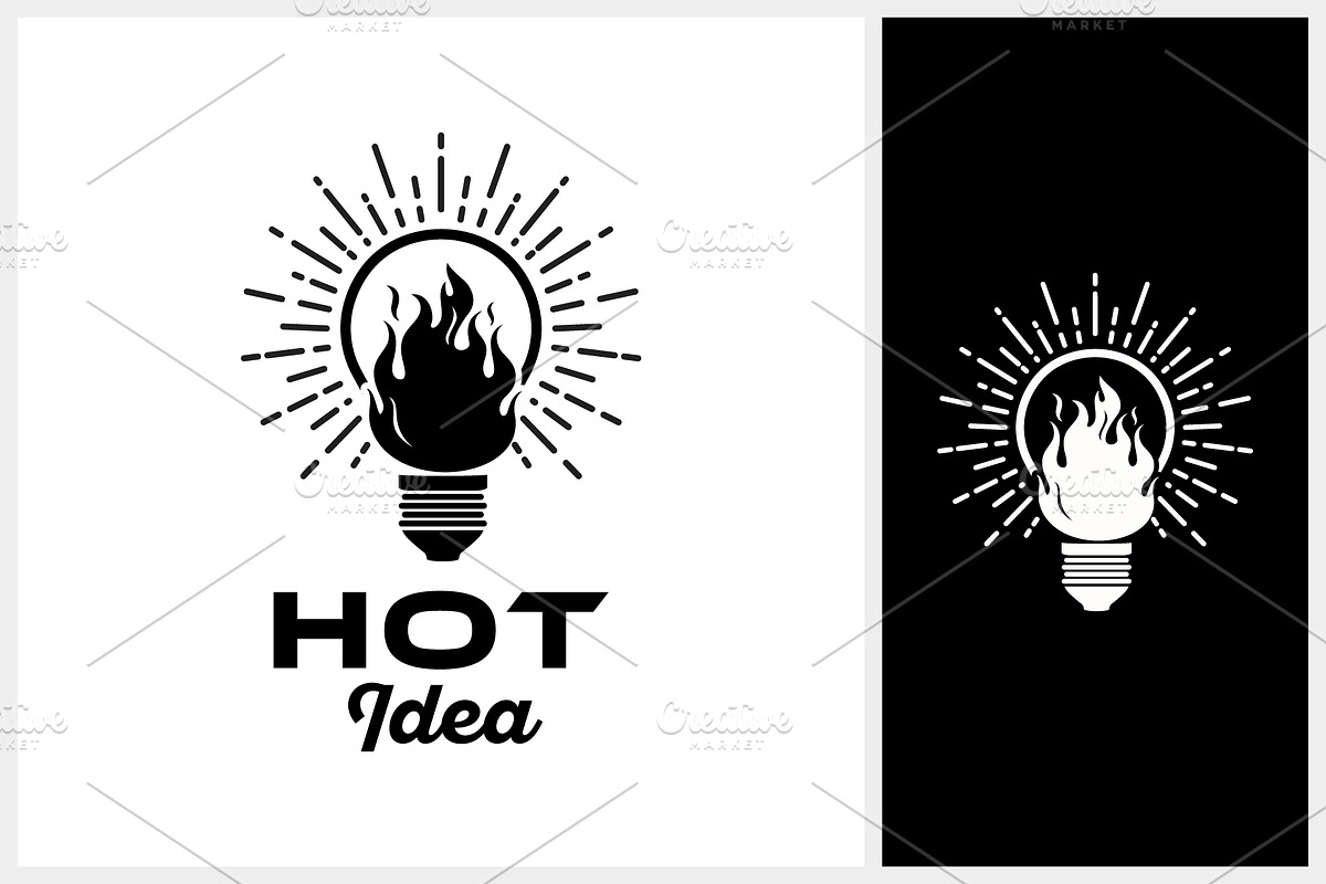 Hot Idea Logo (Bulb & Flame), a Branding & Logo Template by Atlantis X Nurman Arbai (Photo 1 of 2)