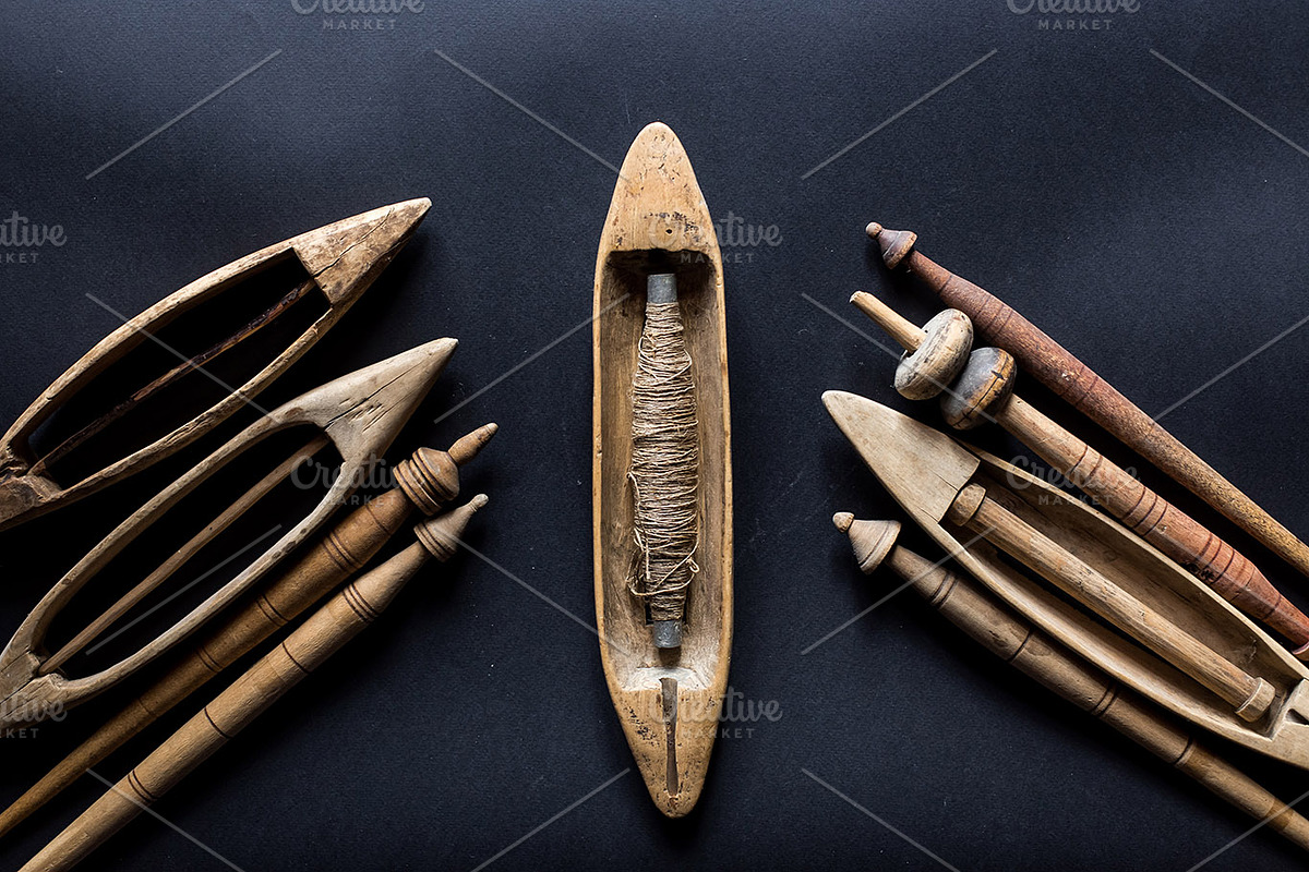 hand weaving tools, vintage loom, an Industrial Photo by VetalStock (Photo 4 of 11)