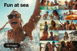 Fun at sea - 119 images, a Holiday Photo by Handmadefont