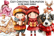 Cozy Christmas Sublimation Clipart, an Illustration by Craft Nest (Thumbnail 1 of 9)