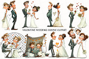 Valentine Weeding Couple Clipart, an Illustration by OK Design (Thumbnail 2 of 6)