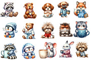Morning Mood Animal and Coffee, an Illustration by Designworld (Thumbnail 2 of 5)