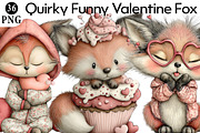 Quirky Funny Valentine Fox Clipart, an Illustration by Daily.Designs (Thumbnail 1 of 5)