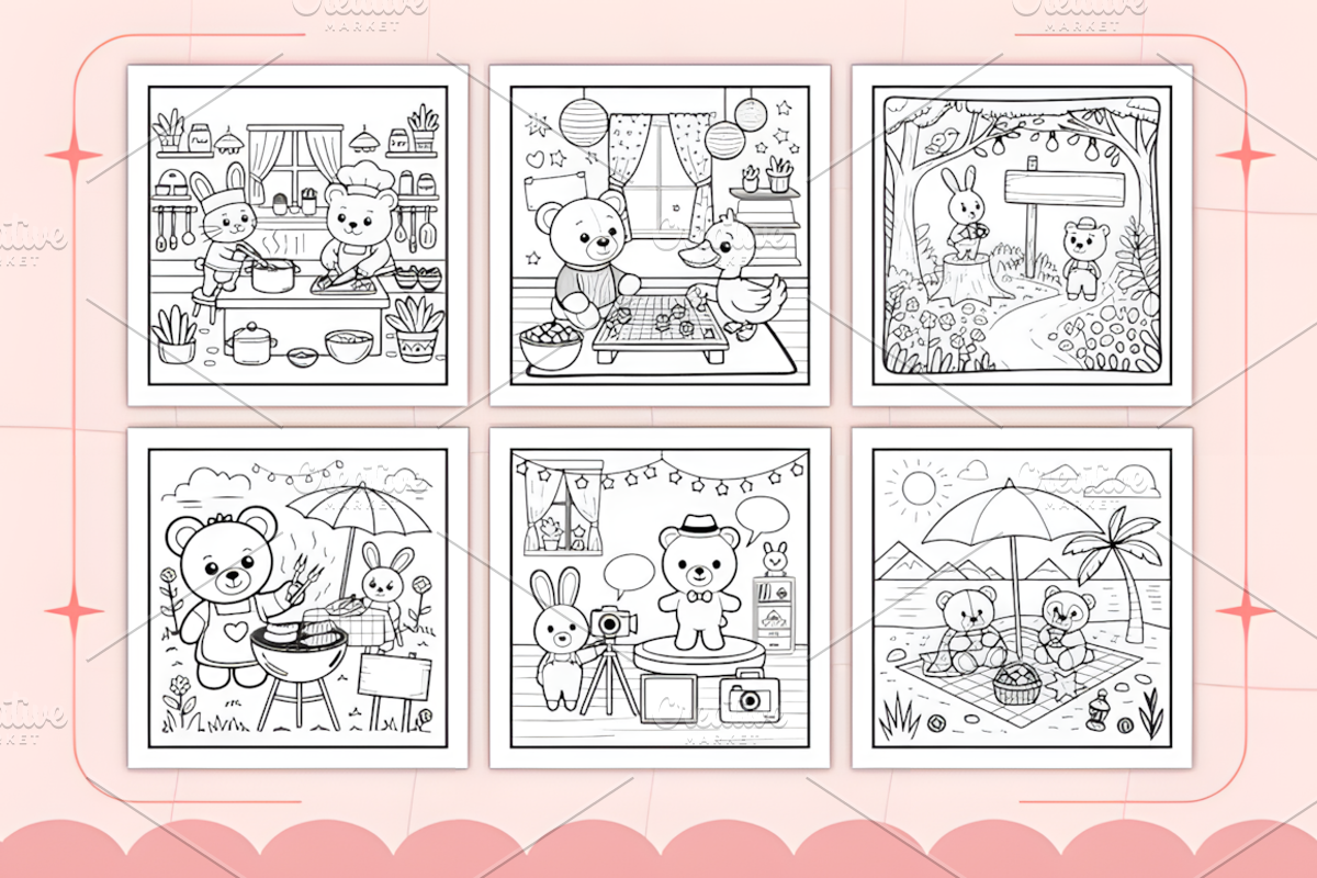 Cozy Sunday Bold & Easy Coloring, a Decorative Illustration by Ink Gallery (Photo 2 of 4)