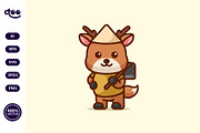Simple Country Farmer Deer cartoon, an Animal Illustration by Satisfactoons (Thumbnail 2 of 3)