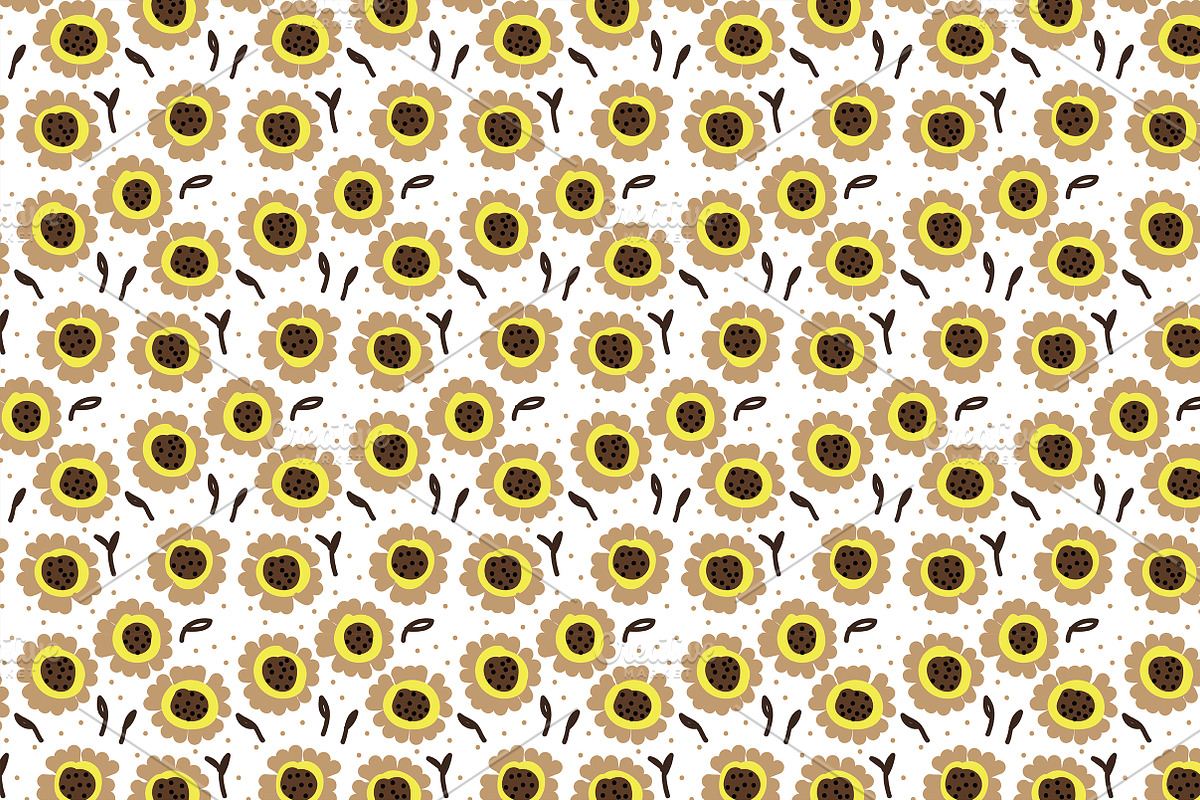 Sunflowers patterns, a Pattern Graphic by Lyolya Profitrolya (Photo 2 of 5)