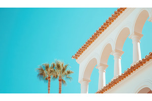 Tropical Scene of Palm Trees and, an Architecture Photo by Lermont51