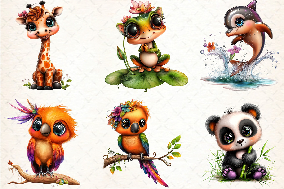 Adorable Animal World Clipart, an Illustration by DreamCafeArt (Photo 7 of 8)
