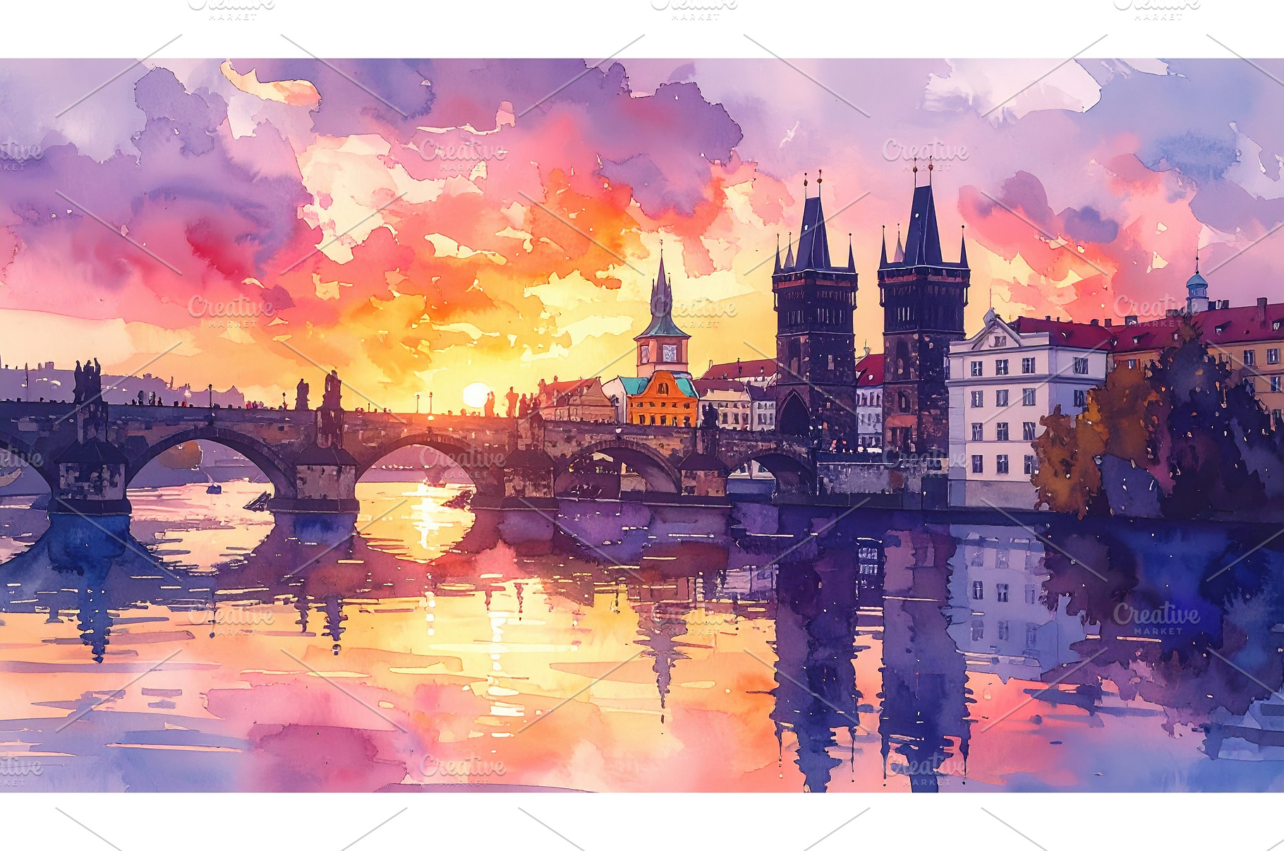 A sunset cityscape of a European, a Nature Photo by Igor Tichonow