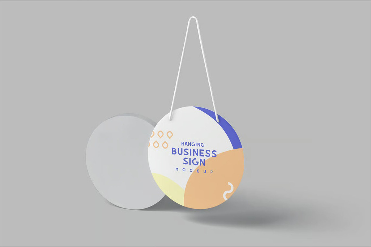 Round Door Sign Mockups, an Advertising Mockup by megostudi0 (Photo 4 of 7)