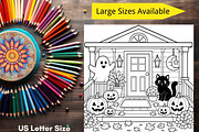 80 Cute Spooky Coloring Pages Bundle, a Brochure Template by LA Design (Thumbnail 8 of 10)