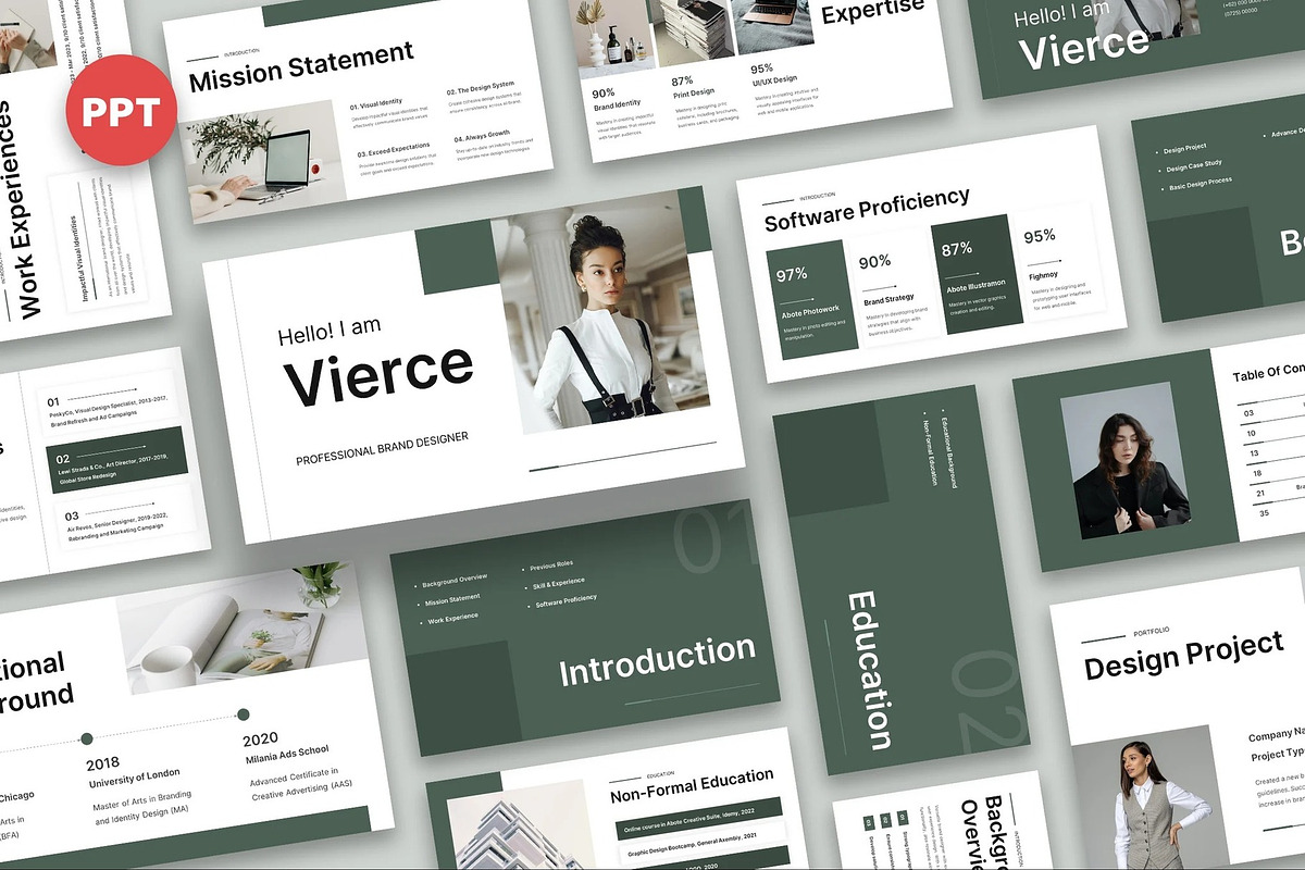 Vierce - Aestethic CV Resume PPoint, a Presentation Template by Fit-tee (Photo 1 of 6)