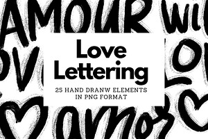 Valentines Day Ink Lettering, an Object Graphic by Helga Wigandt