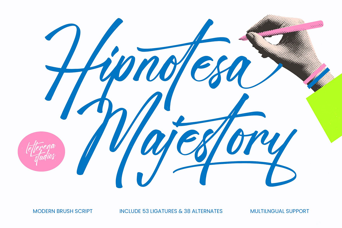 Hipnotesa Majestory Modern Brush, a Script Font by Letterena Studios Script (Photo 1 of 10)