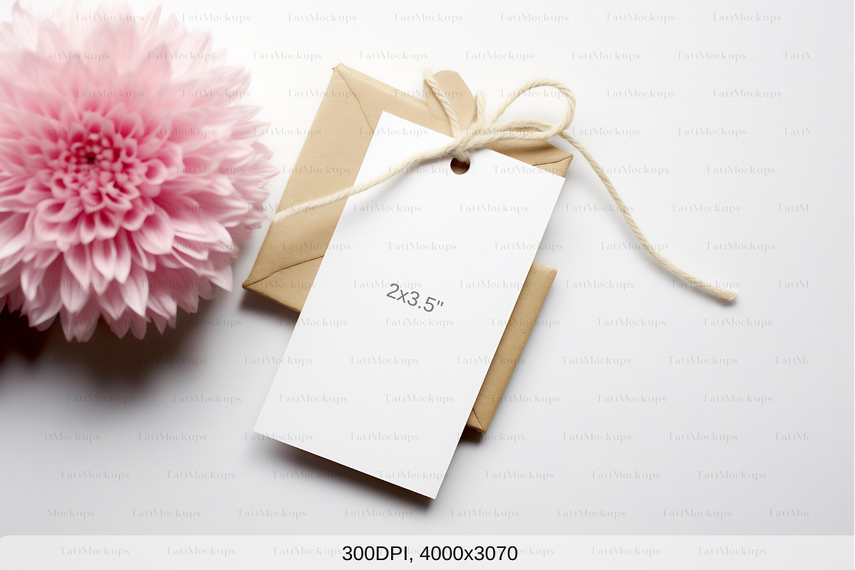 Gift Tag Mockup, 2x3.5 Tag Mockup, a Product Mockup by TatiMockup (Photo 2 of 6)