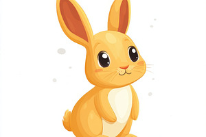 Adorable Yellow Bunny Rabbit Cartoon, an Abstract Photo by Pixeness Studio