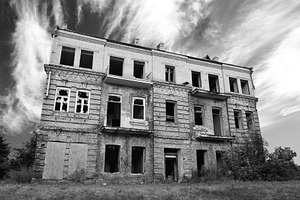 Old abandoned ruined house exterior, an Architecture Photo by BOOCYS