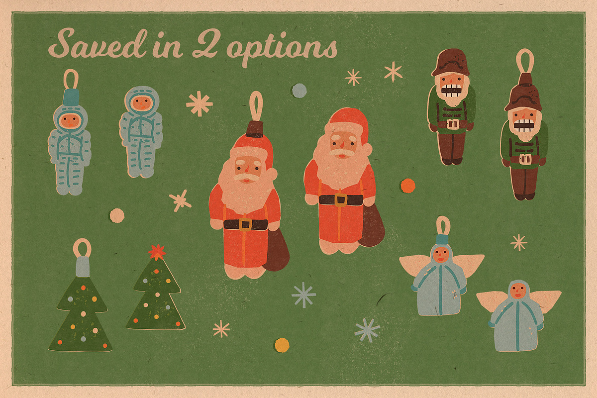 Retro Christmas Clipart & Graphics, a Seasonal Illustration by Paper Cherry (Photo 3 of 21)