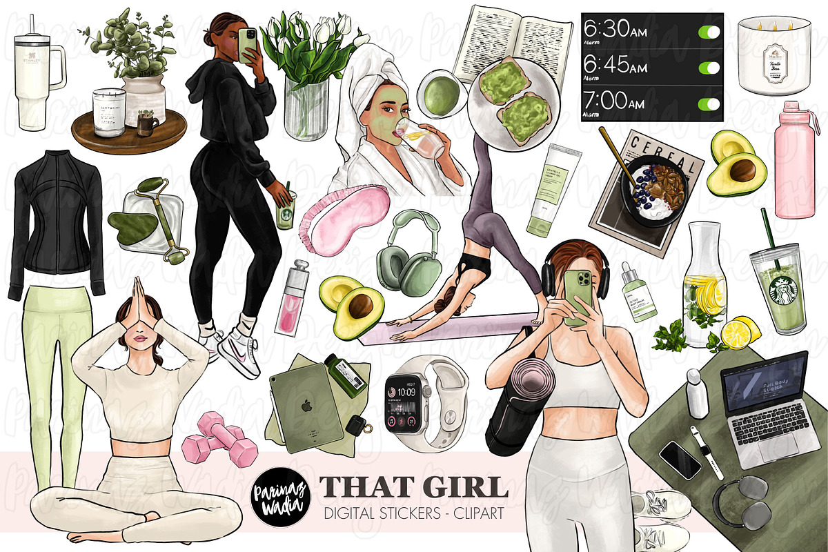 That Girl Clipart Bundle, a Healthcare Illustration by Parinaz Wadia Design (Photo 1 of 10)