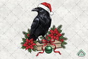 Christmas Raven on Book, an Illustration by Craft Nest (Thumbnail 1 of 6)