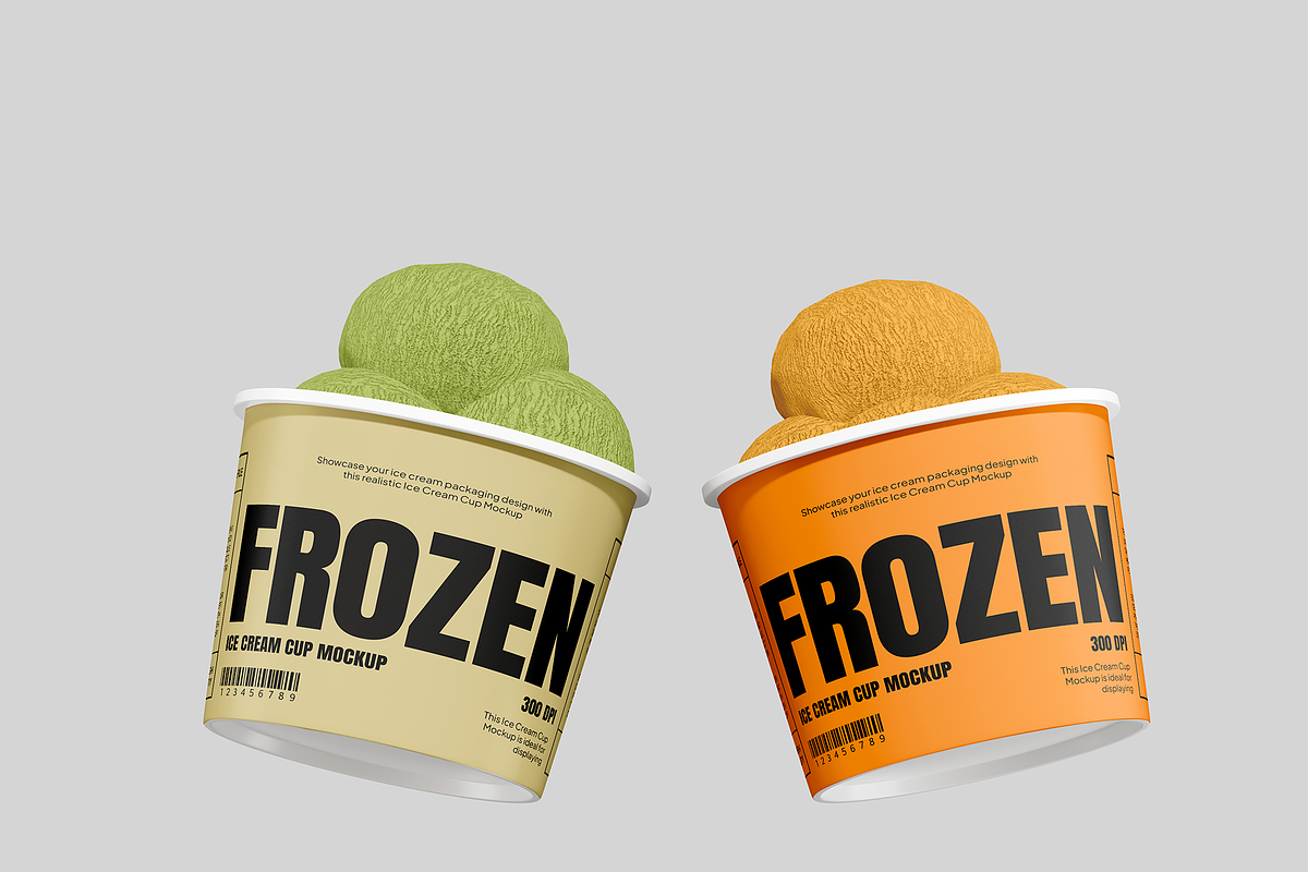 Ice Cream Cup Mockup, a Cups & Container Mockup by Bartama Graphic (Photo 2 of 4)