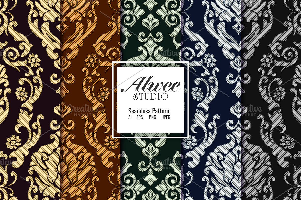 Damask Vector Seamless Pattern, a Pattern Graphic by Alwee Studio (Photo 1 of 7)