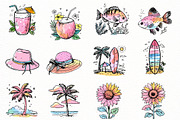 Hand Drawn Summer clipart, an Illustration by Designworld (Thumbnail 5 of 5)