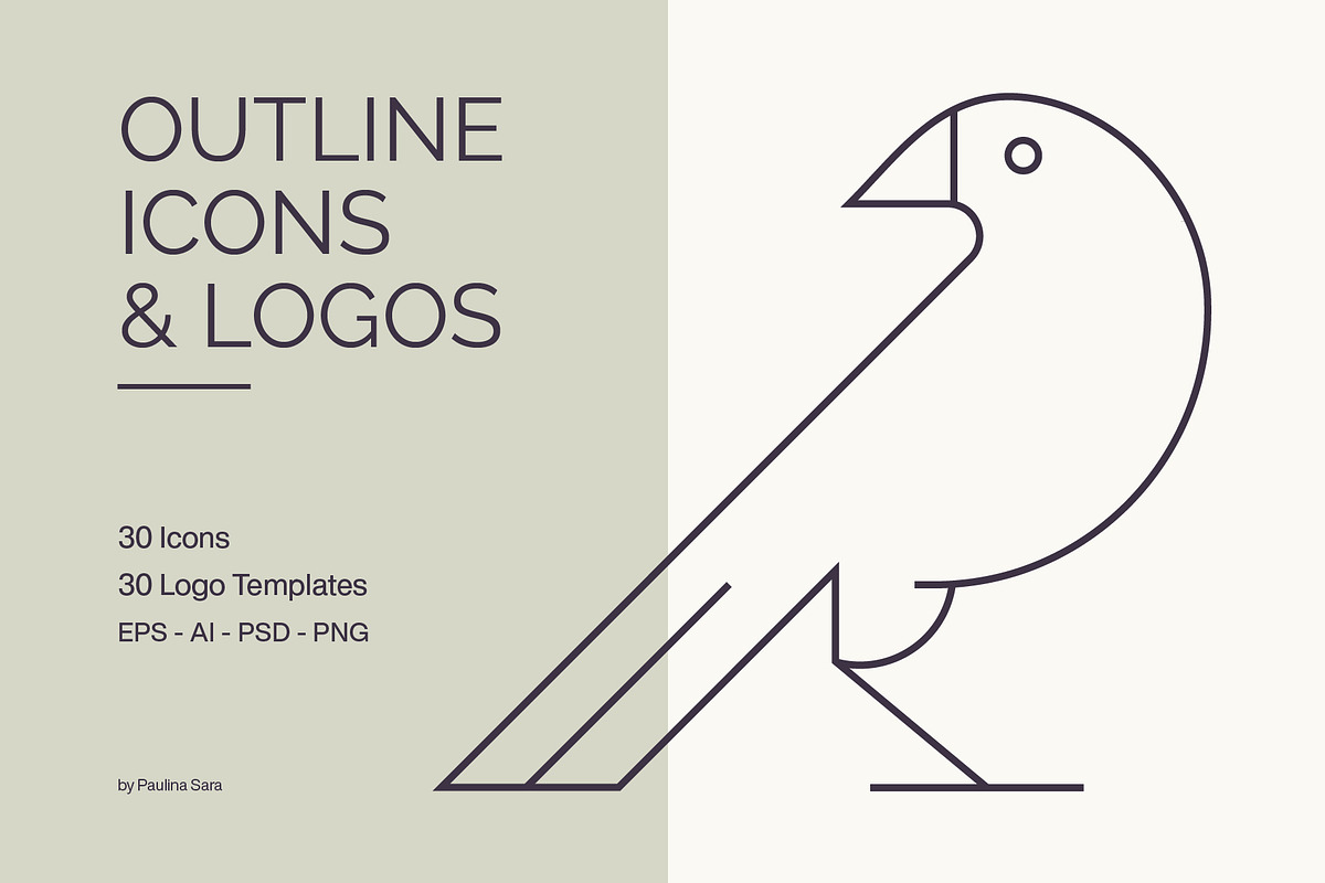 Animals - Outline Icons & Logos, a Branding & Logo Template by Paulina Sara Design (Photo 1 of 12)