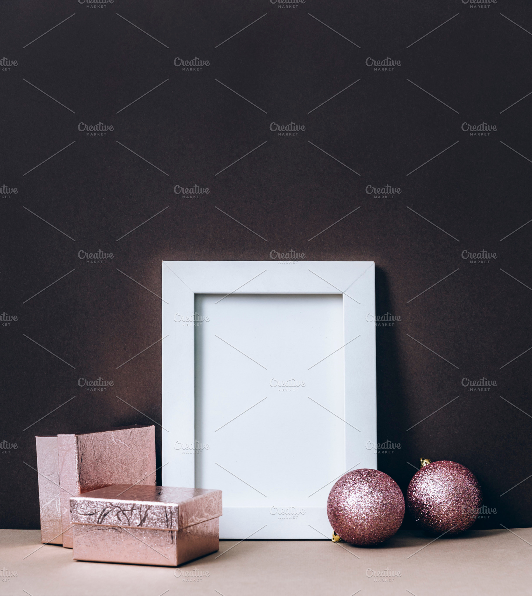 Empty photo frame christmas decor, a Holiday Photo by hitdelight