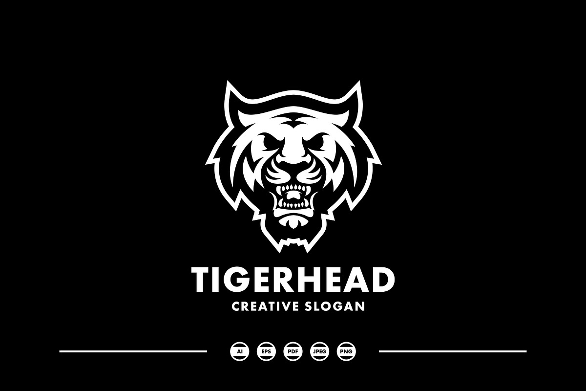Awesome Tiger Head Silhouette Logo, a Branding & Logo Template by EndR_ID