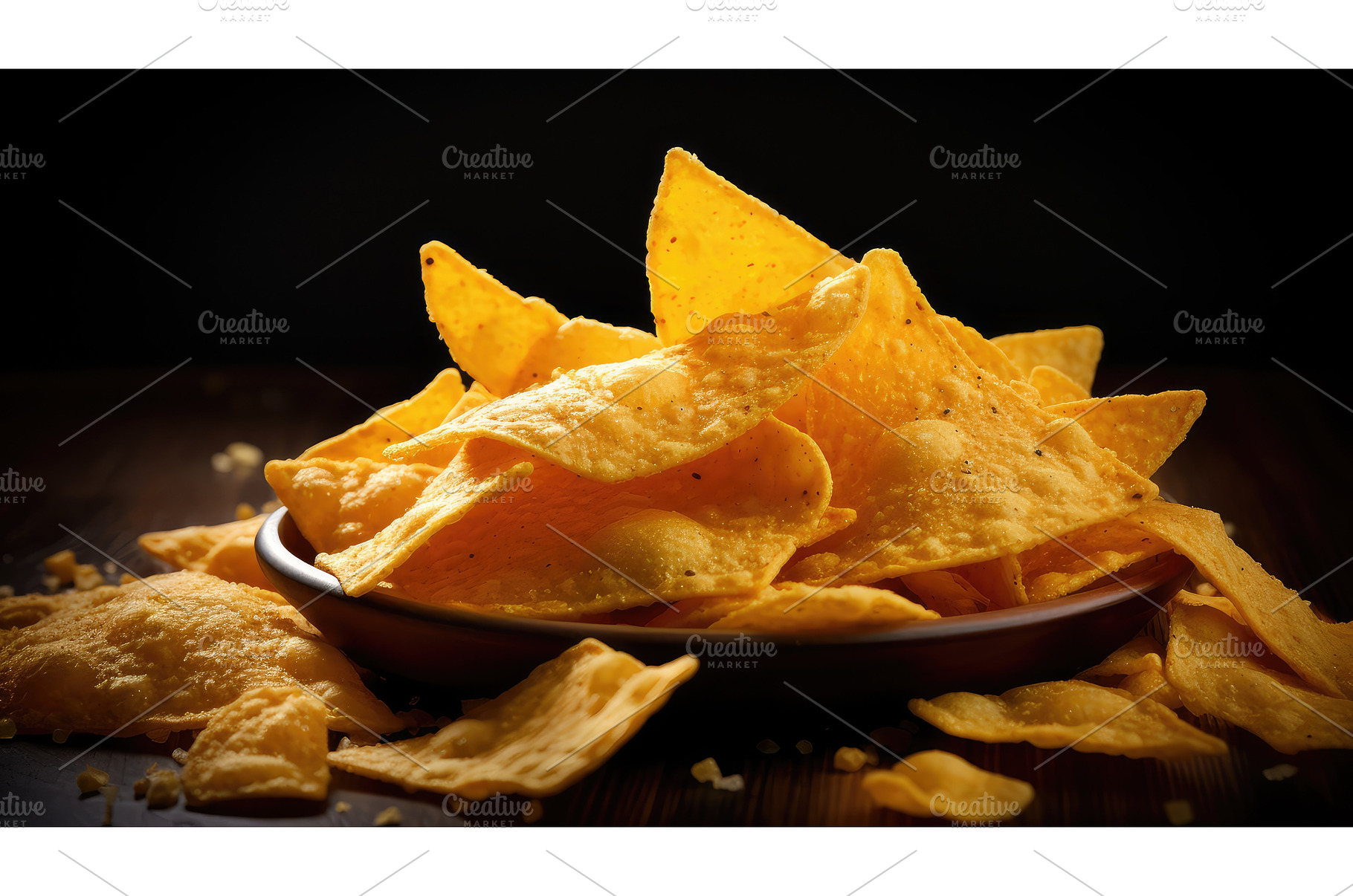 nacho corn chip ai generated, a Food & Drink Photo by pikepicture