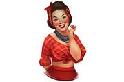 Pin-up woman, an Education Illustration by Ira Cvetnaya (Thumbnail 2 of 3)