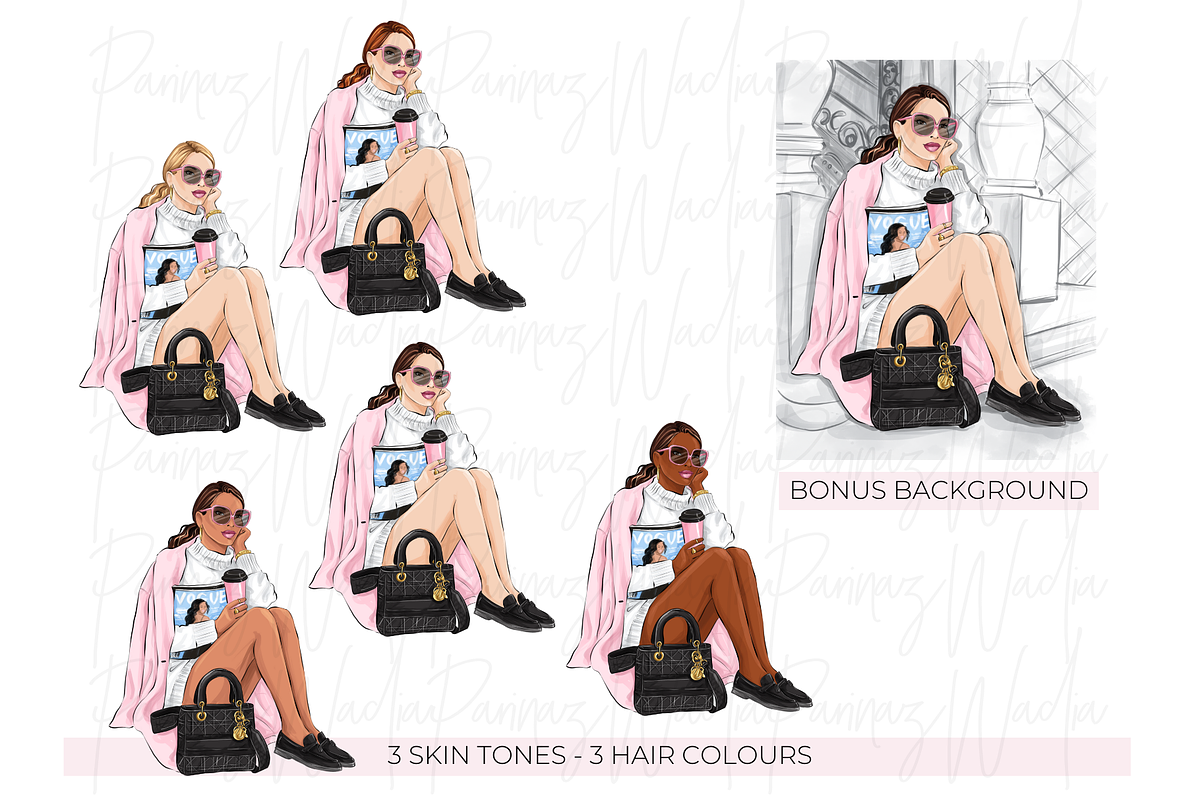 coffee girl clipart png, a Person Illustration by Parinaz Wadia Design (Photo 2 of 10)