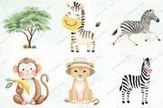Safari Animals Watercolor Clipart, an Illustration by Creative Art (Thumbnail 3 of 10)