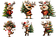 Funny Reindeer Clipart, an Illustration by DreamArtGraphic (Thumbnail 2 of 5)