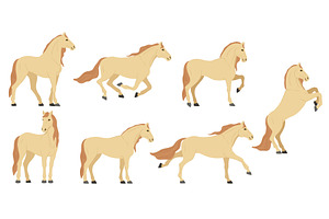 Cartoon horse. Prancing stallion, an Animal Illustration by winwin.art