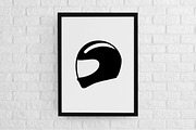 Helmet Silhouette SVG, an Object Illustration by newminddesign (Thumbnail 2 of 3)
