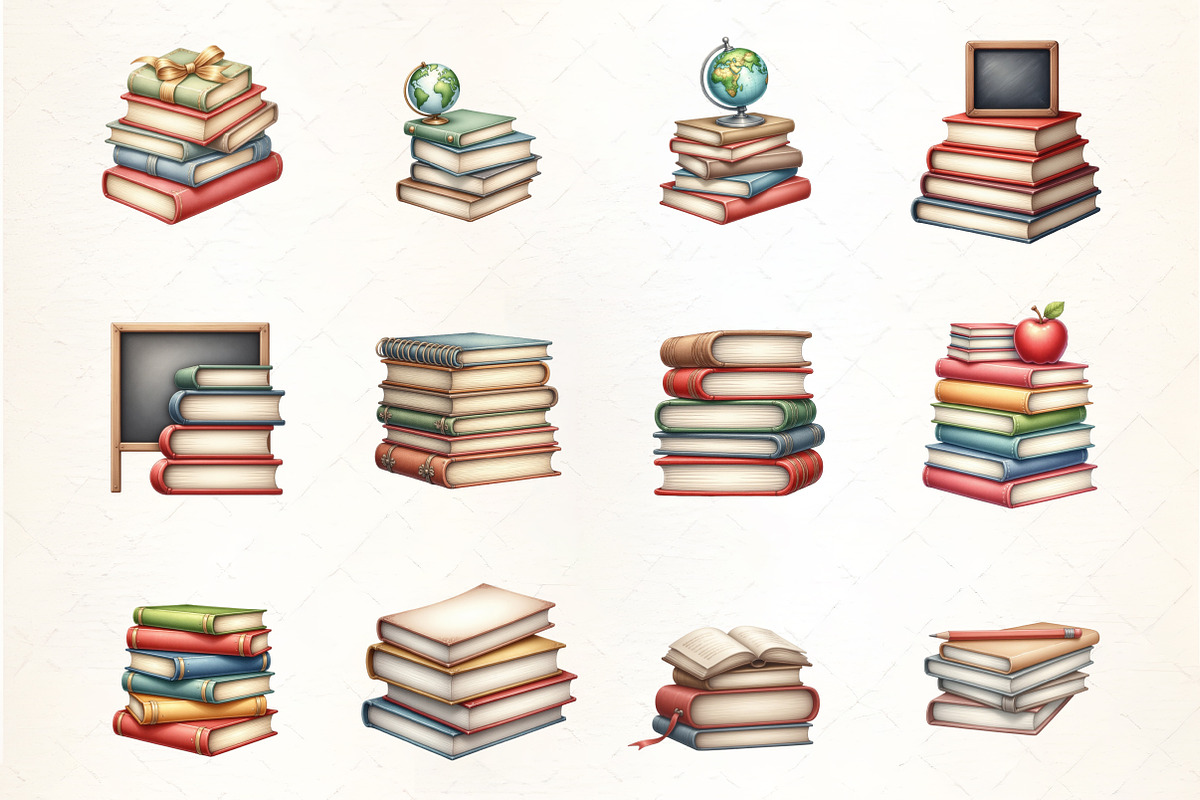 Back to School Books Stack Sublimati, an Illustration by CrexoraLab (Photo 3 of 5)