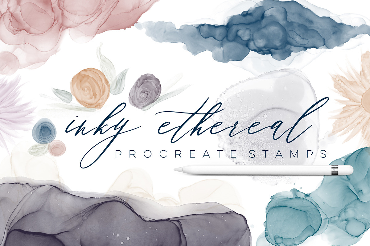 Inky Ethereal Procreate Stamps, a Brush Add-On by AJ Brushes (Photo 1 of 7)