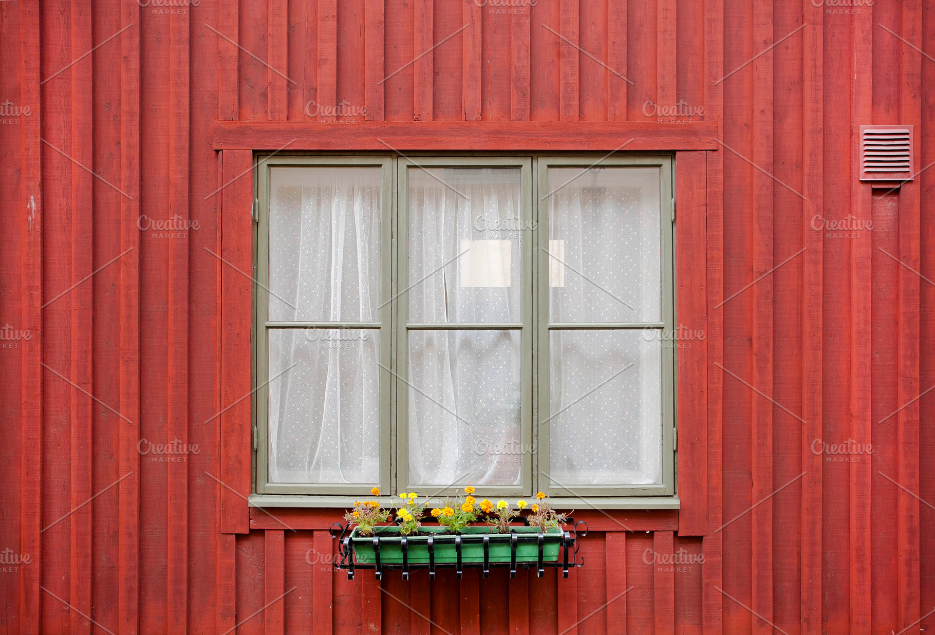 Old window of red color wooden house, an Architecture Photo by Radiokafka