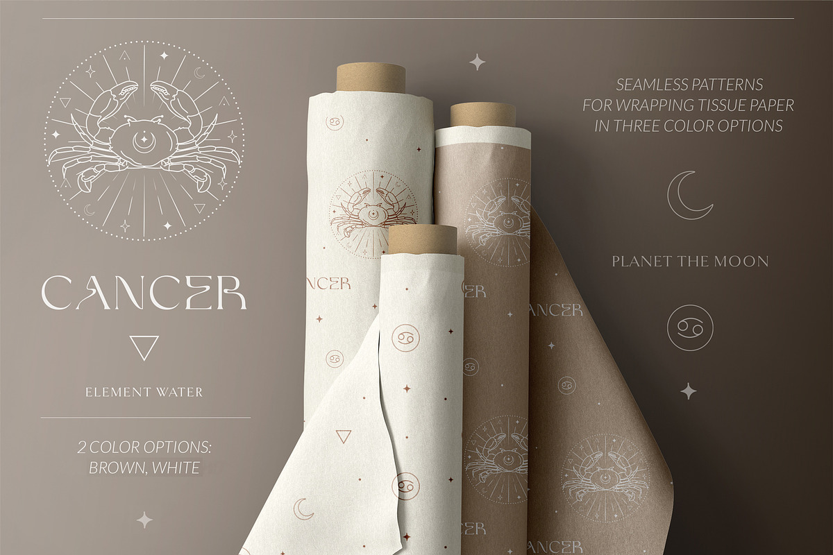 Zodiac Horoscope Seamless Patterns, a Pattern Graphic by Olya Creative (Photo 10 of 13)