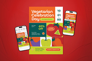 World Vegetarian Day Flyer Set, a Flyer Template by The Good Store