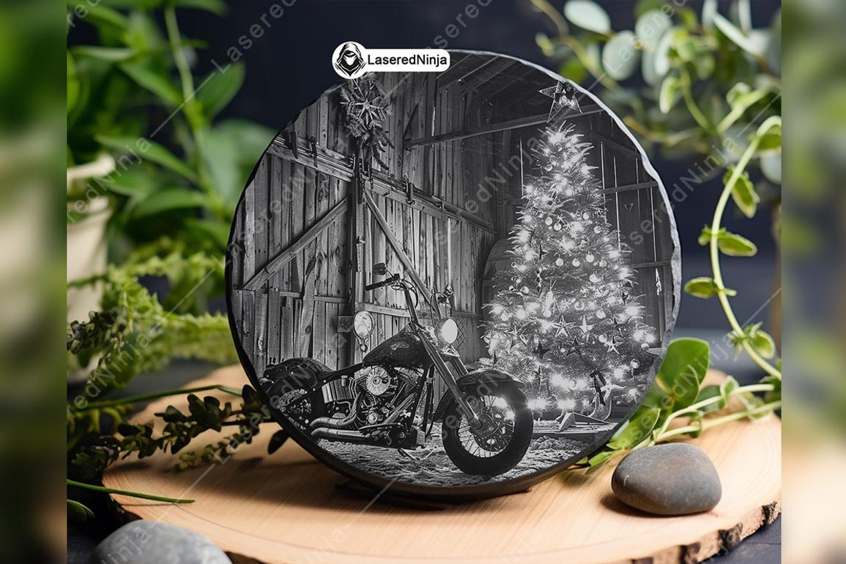 Rustic Barn Big Bike Christmas Tree, a Background Graphic by LaseredNinja (Photo 6 of 7)