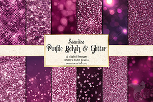 Purple Bokeh And Glitter Textures