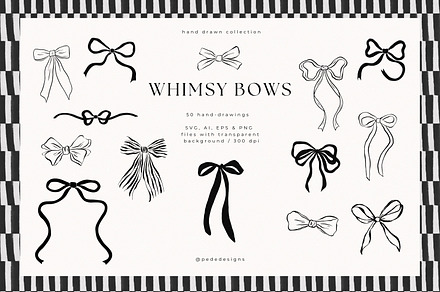 Whimsy Bows, a Decorative Illustration by PeDe Designs