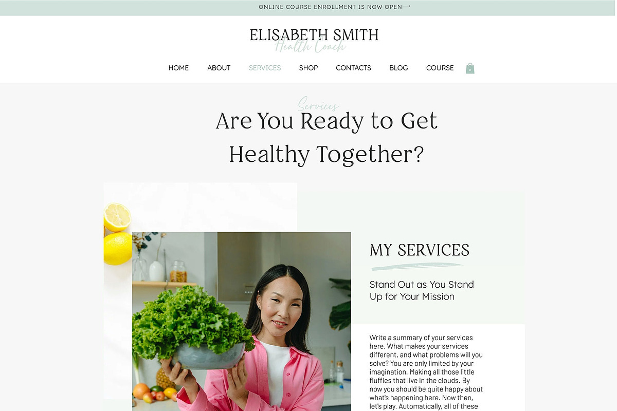 Wix Nutritionist Website Template, a Wix Template by Presentibox (Photo 3 of 10)