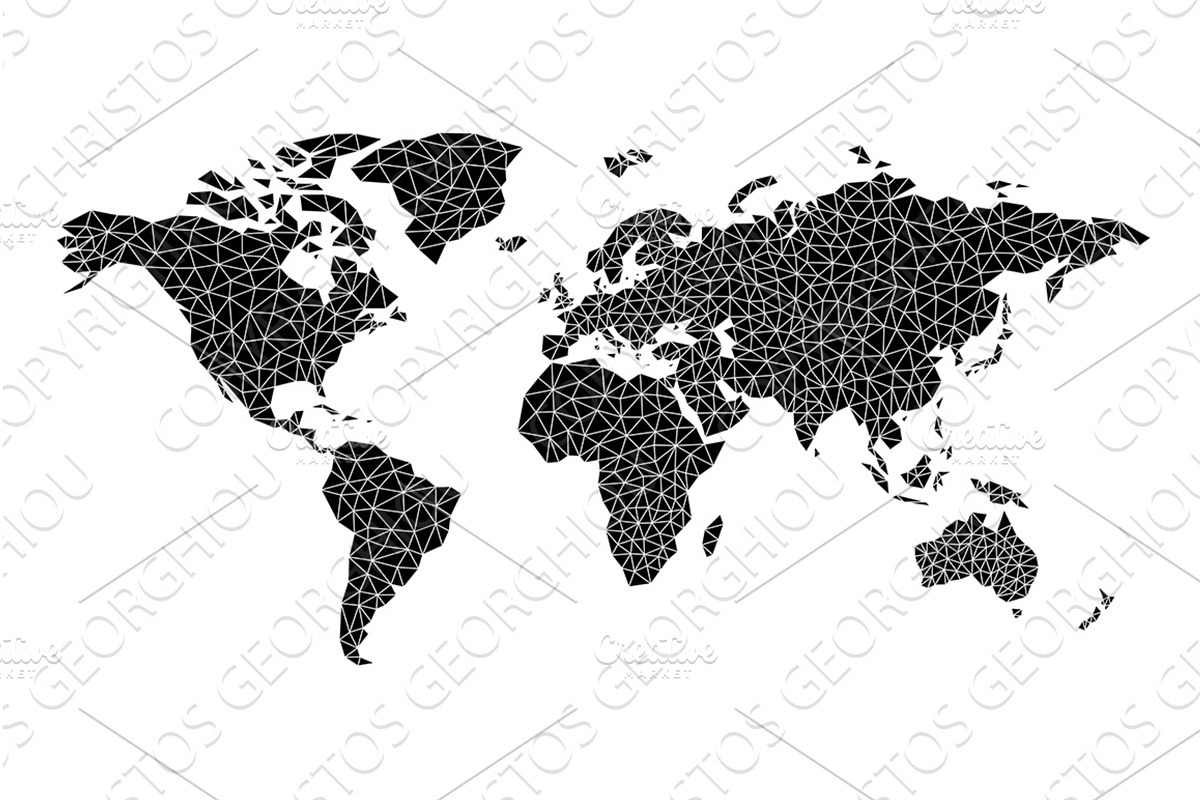 World Map Triangles Background, a Texture Illustration by Christos Georghiou